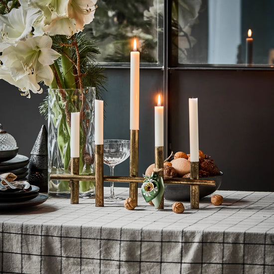 Kerzenständer, HDMaxi45, Antikes Messing-Finish