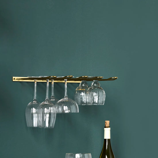 Wine Glass Shelf, HDStilio, Antique gold finish