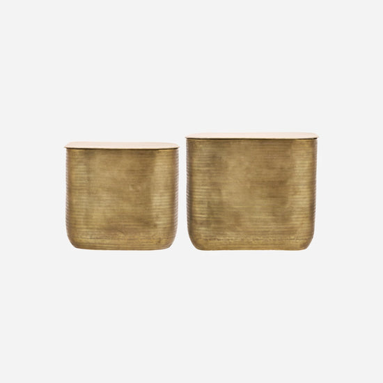 Side table, HDCajas with storage, Golden