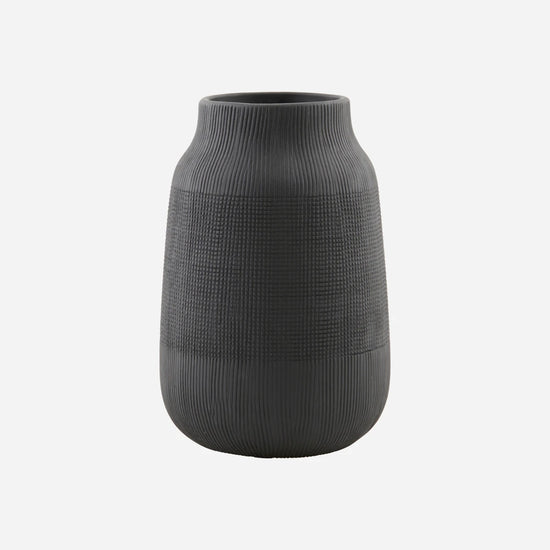 Vase, Groove, Schwarz