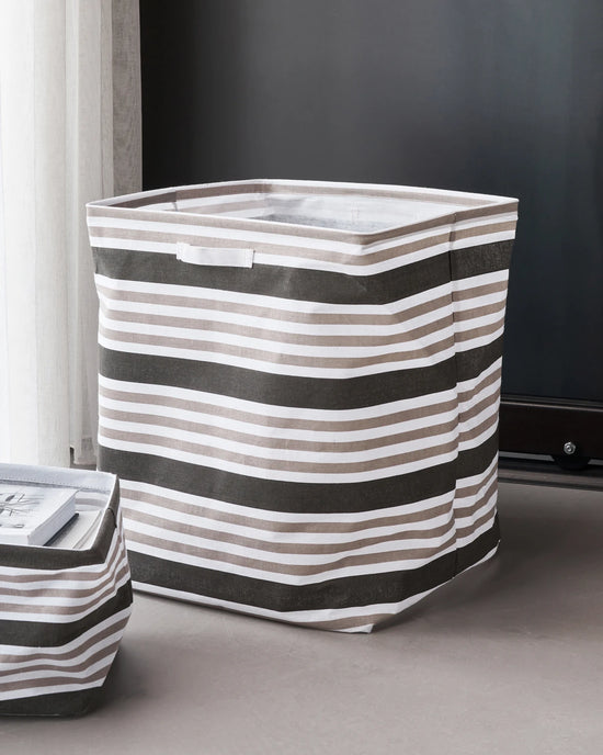 Storage basket, HDStore, Brown stripe