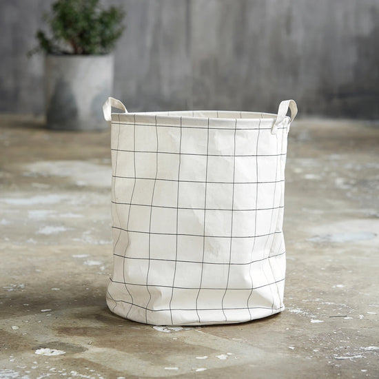 Laundry bag, HDSquares, White;Black