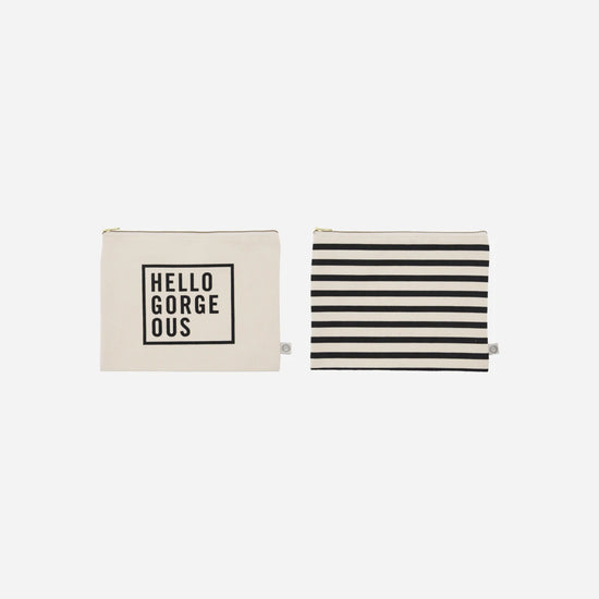Clutch, HDCanva, Black, Off-white