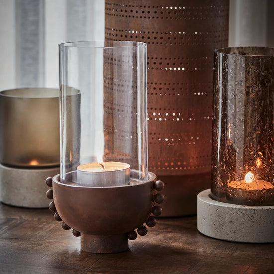 Candle holder, HDManet, Antique brown