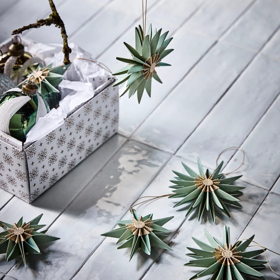Christmas ornaments, HDStari, Green;Champagne