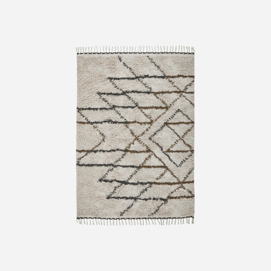 Rug, HDIndi, Off-white, Mustard