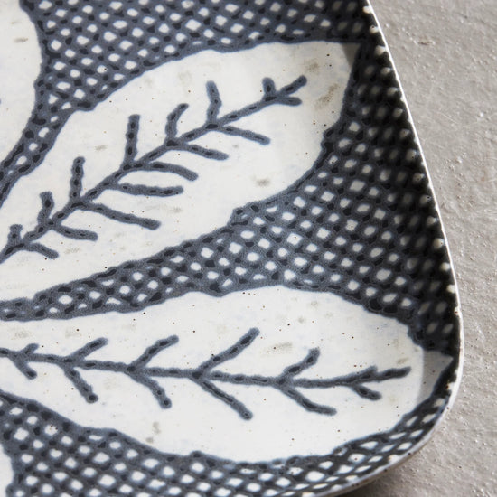 Teller, HDKastanie, Grau/Blau