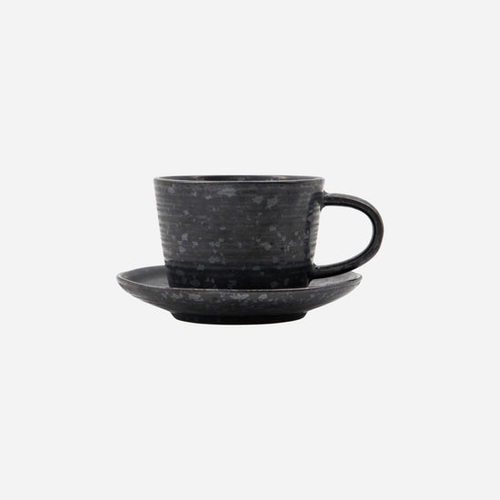 Cup w. saucer, HDPion, Black/Brown