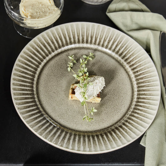 Dinner plate, HDPleat, Grey;Brown