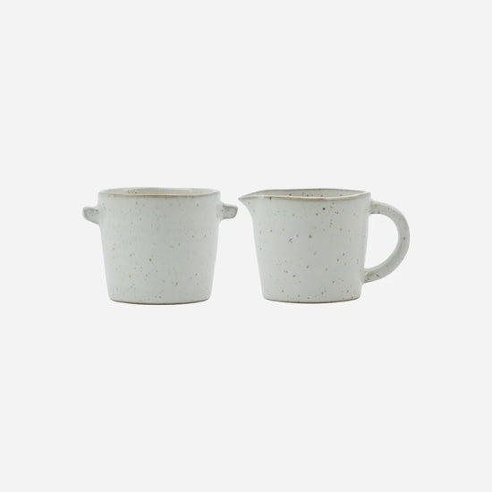 Milk jar & sugar bowl, HDPion, Grey, White