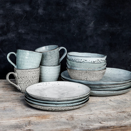 Teller, Rustic, Grau/Blau