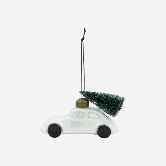 Weihnachtsschmuck, HDCar, Weiß;Silber