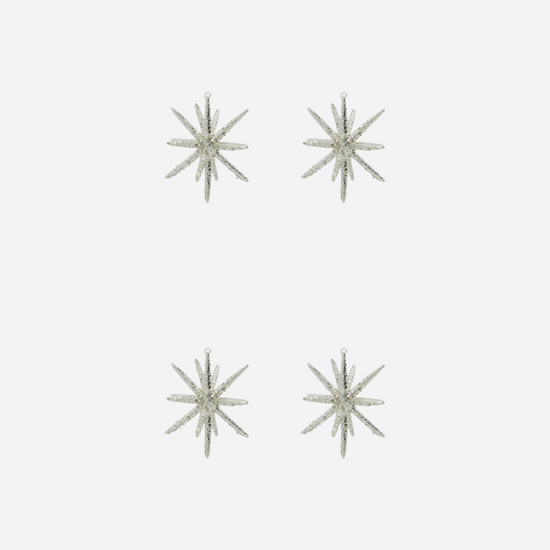 Ornamente, HDSpike, Silber m. Glitzer