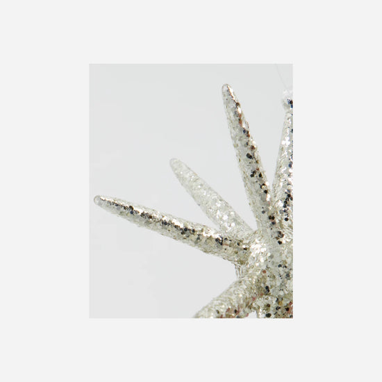 Julepynt, HDSpike, Sølv m. glimmer