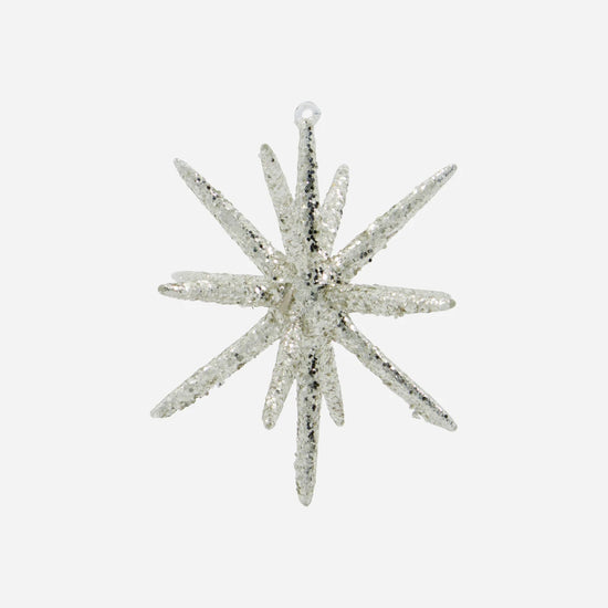 Julepynt, HDSpike, Sølv m. glimmer