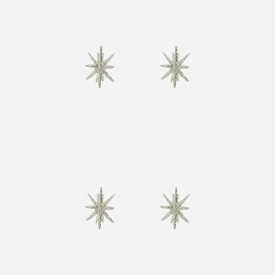 Ornamente, HDSpike, Silber m. Glitzer