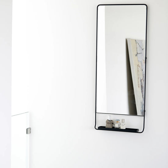 Mirror w. shelf, HDChic, Black