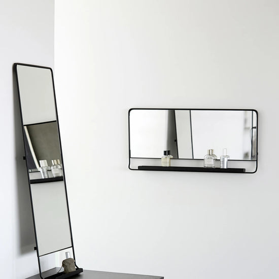Mirror w. shelf, HDChic, Black
