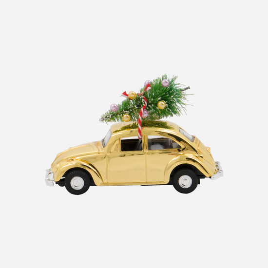 Dekoration, HDMini Xmas car, Gold
