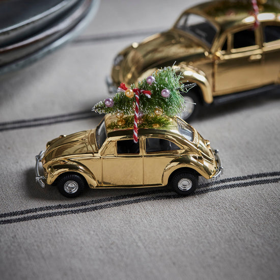 Dekoration, HDMini Xmas car, Gold