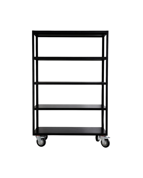 Shelving unit w. 4 wheels, HDTrolley, Matte black