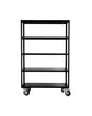 Shelving unit w. 4 wheels, HDTrolley, Matte black
