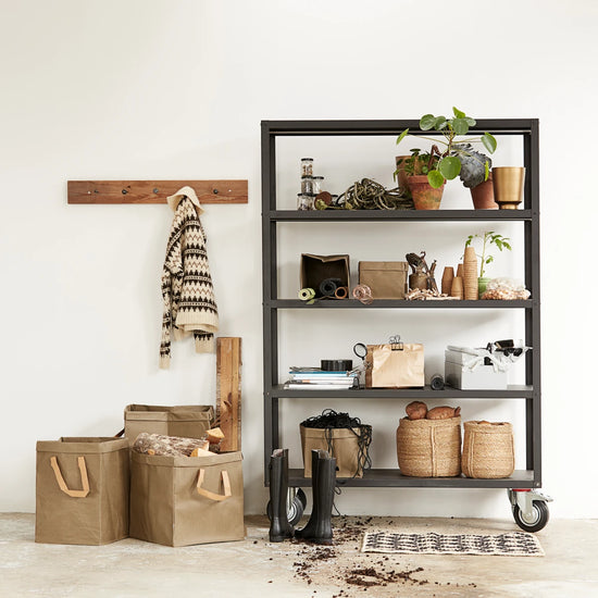 Reol m. 4 hjul, HDTrolley, Mat sort