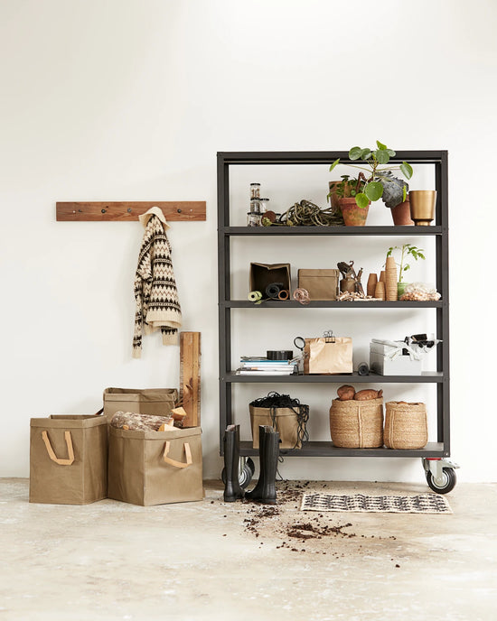 Shelving unit w. 4 wheels, HDTrolley, Matte black