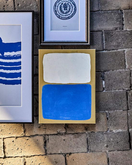 Wall art, HDReca, Blå;Råhvid;Sennepsgul