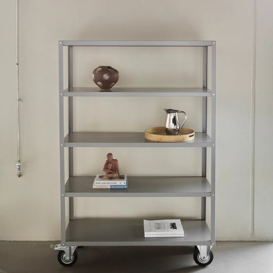 Shelving unit w. 4 wheels, HDTrolley, Grey