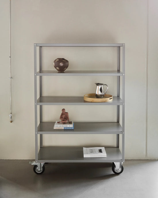 Shelving unit w. 4 wheels, HDTrolley, Grey
