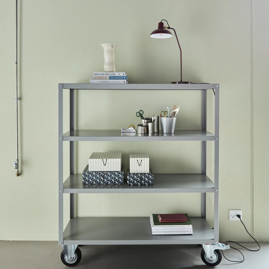 Shelving unit w. 4 wheels, HDTrolley, Grey