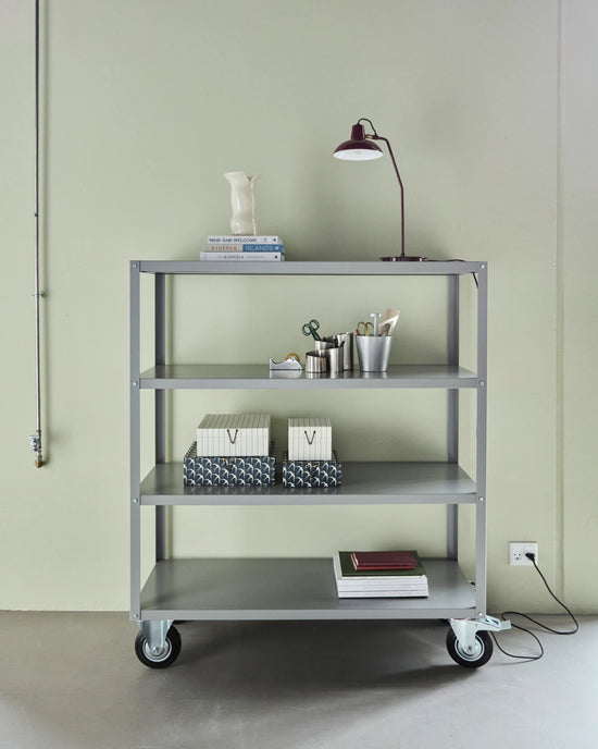 Shelving unit w. 4 wheels, HDTrolley, Grey