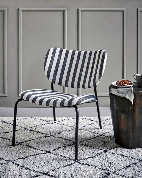 Lounge-Sessel, HDLonga, Schwarz/Off-Weiß