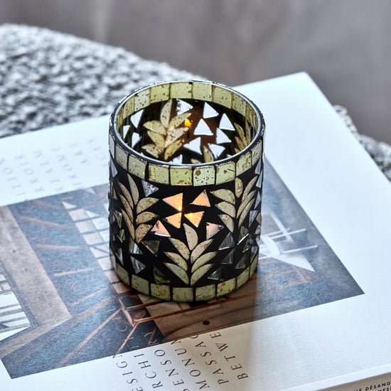 Tealight holder, HDPalm, Black