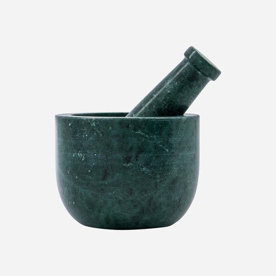 Mortar w. pestle, HDArb, Dark green