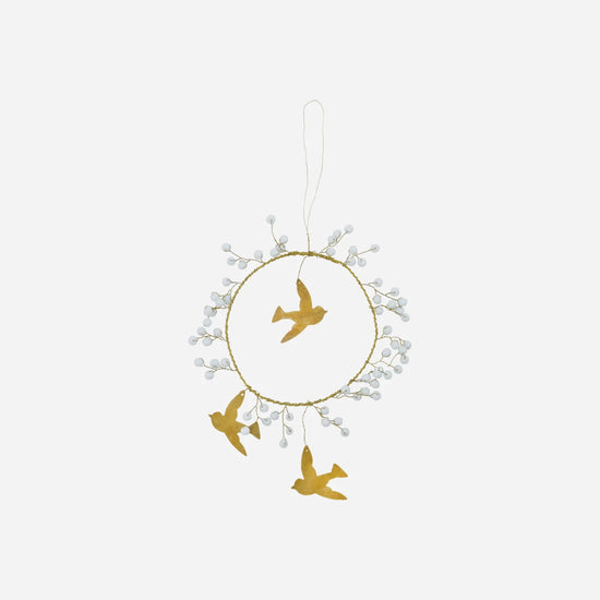 Weihnachtsschmuck, HDBird, Weiß;Messing