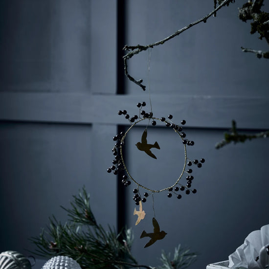 Weihnachtsschmuck, HDBird, Schwarz;Messing