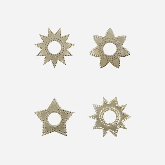 Kerzenringe, HDRing, Antikes Champagner-Silber-Finish