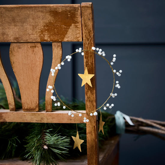 Weihnachtsschmuck, HDStar Ring, Weiß;Messing
