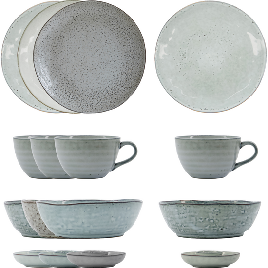 Brunch-Set, HDRustic, Grau;Blau