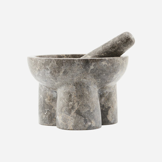 Mörser mit Stößel, Kulti, Grau/braun