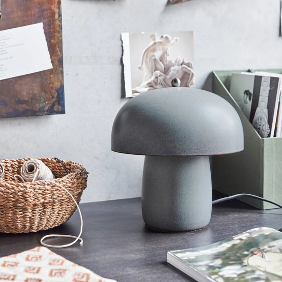 Bordlampe, HDMoss, Grå