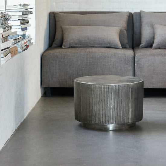 Couchtisch, Rota, Gebürstetes Silber