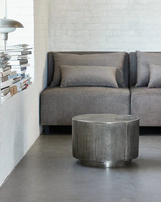 Couchtisch, Rota, Gebürstetes Silber