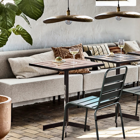 Cafe table, HDStripe, Dusty Rose;Beige