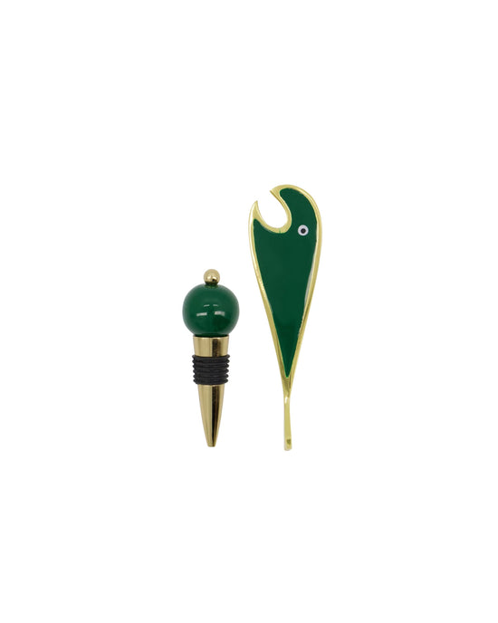 Bottle opener and bottle stopper, HDOpen, Golden, Green