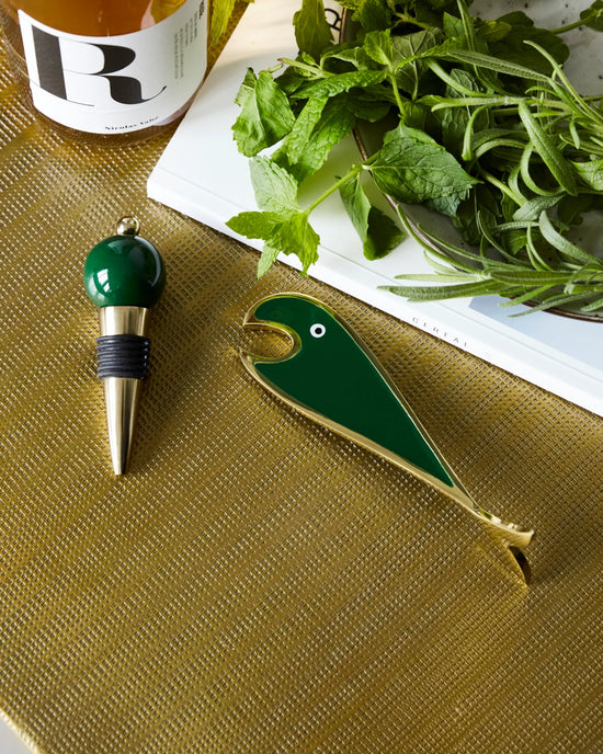 Bottle opener and bottle stopper, HDOpen, Golden, Green