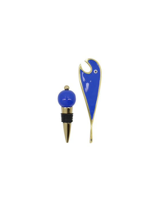 Bottle opener and bottle stopper, HDOpen, Golden, Blue