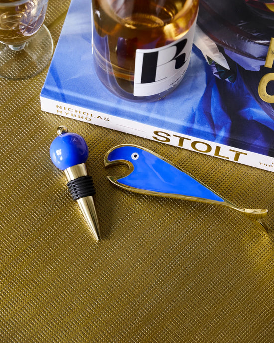 Bottle opener and bottle stopper, HDOpen, Golden, Blue